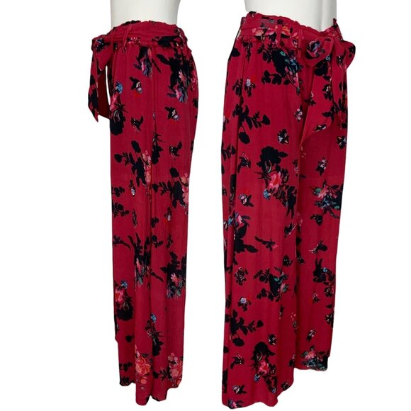 Free People FP One Aloha Wide Leg Pant S Red Floral - Picture 3 of 12